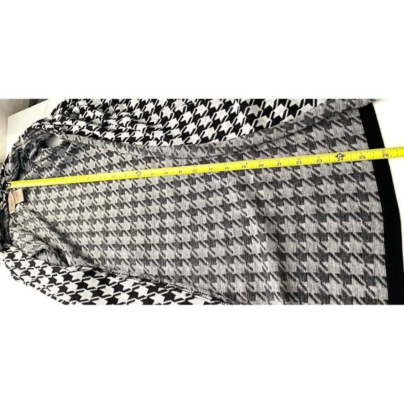 Art and Soul Womens Sleeveless Open Cardigan Sweater Black White Herringbone XL - Picture 7 of 10